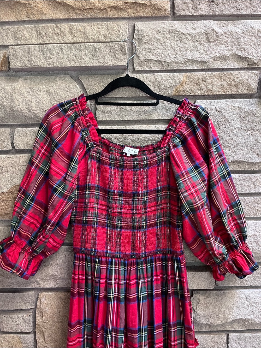 Ivy City Co Madeline Dress in Holiday Plaid Red Midi XS - Picture 10 of 12
